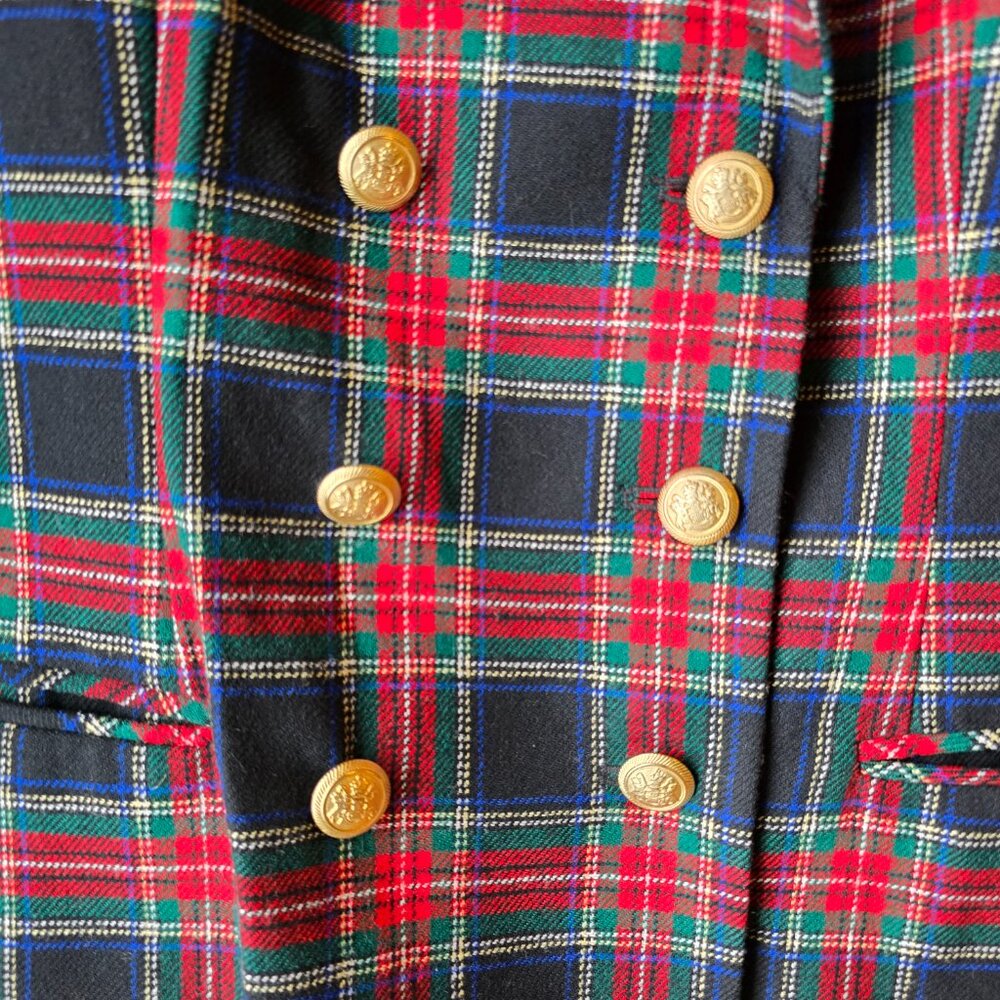 Vintage Pendleton Plaid Wool Blazer, EUC, Size 14, Red Black Green Blue - Picture 4 of 11